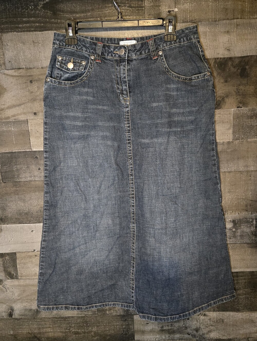 denim midi skirt